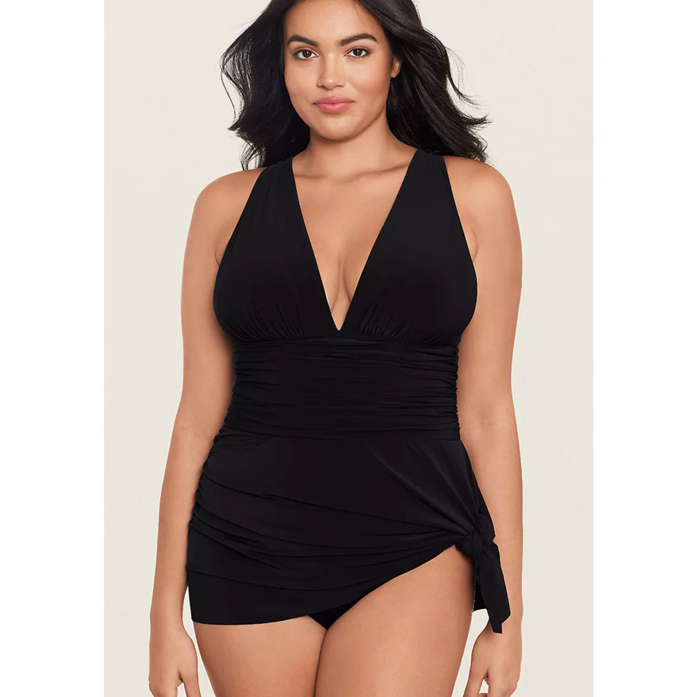 NEW MAGICSUIT BY MIRACLESUIT BLACK CELINE SWIM DRESS ONE PIECE SWIMSUIT SZ 22W